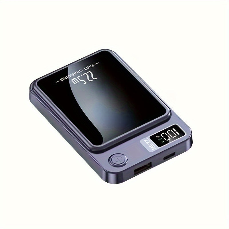 10,000mAh Magnetic Wireless Power Bank with Fast Charging of 22.5W/PD20W for iPhone15/14/13/12 & Android Phones, Portable Charger with USB/Type-C and LED Digital Display, Suitable for Outdoor Travel and Emergency Backup