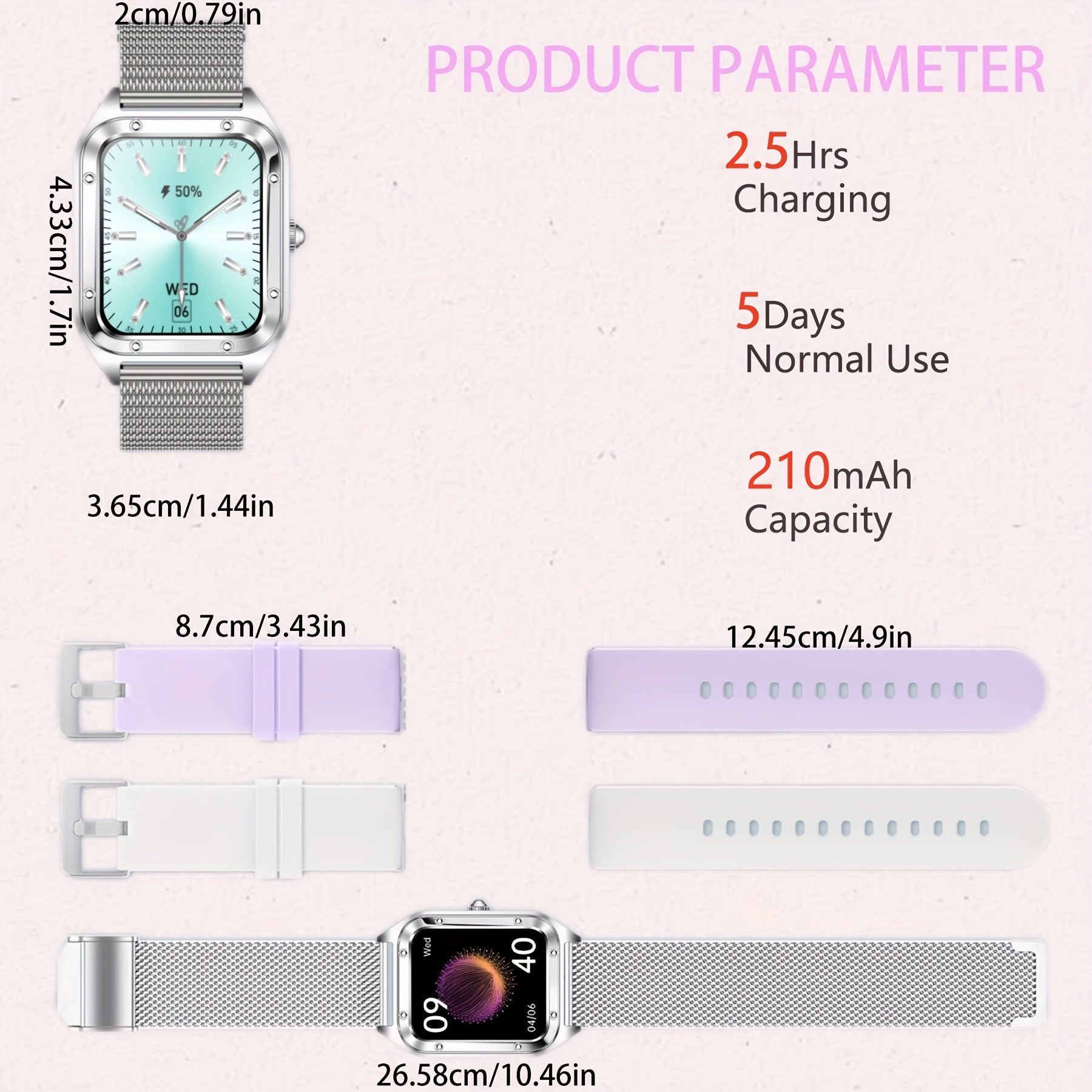 1.6" HD Screen Smartwatch for Women and Men - Wireless Call, 100+ Sports Tracker, AI Voice Assistant, Fitness Tracker, Compatible with iPhone and Android Phones - Perfect Mother's Day Gift