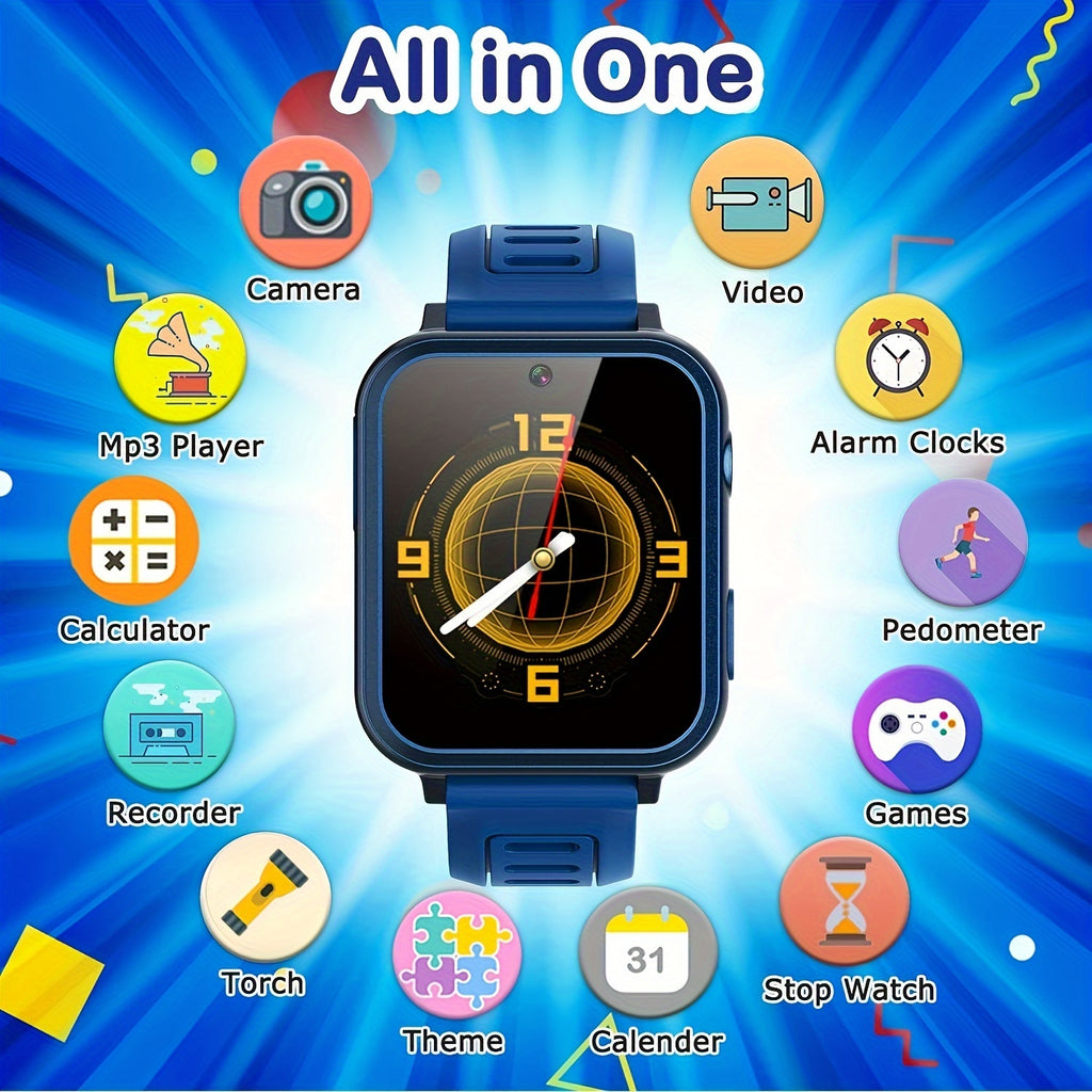 Teenagers Game Smart Watch With 24 Puzzle Games, HD Touch Screen Camera, Music Player, Pedometer Alarm Clock, Calculator Flashlight 12/24 Hr Students Watches, Gift For Boys Girls, Fitness Tracker Watch