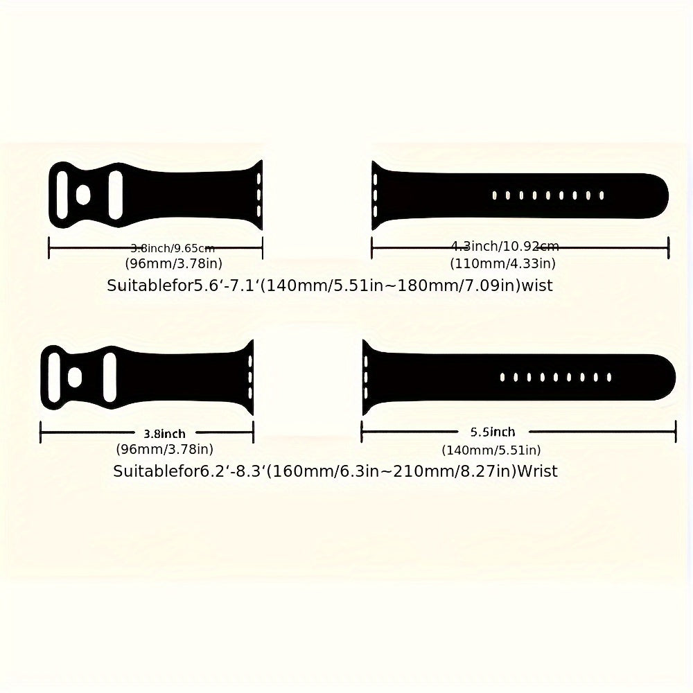 سوار سيليكون مطبوع مزدوج الجوانب متدرج الألوان للساعات الذكية 38 مم 40 مم 41 مم 42 مم 44 مم 45 مم سوار رياضي مصبوغ بالربط
