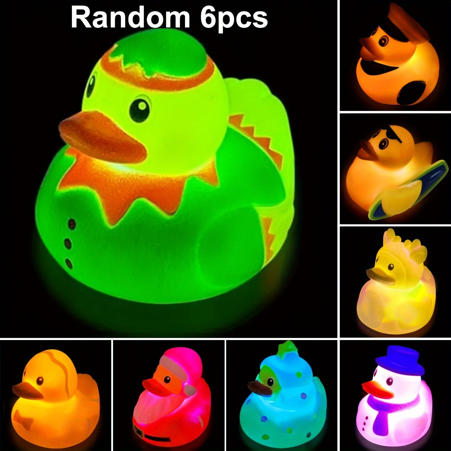 Christmas Light Up Ducks Bath Toys for Kids Toddlers Boys Girls as Stocking Stuffers Party Favors Gifts