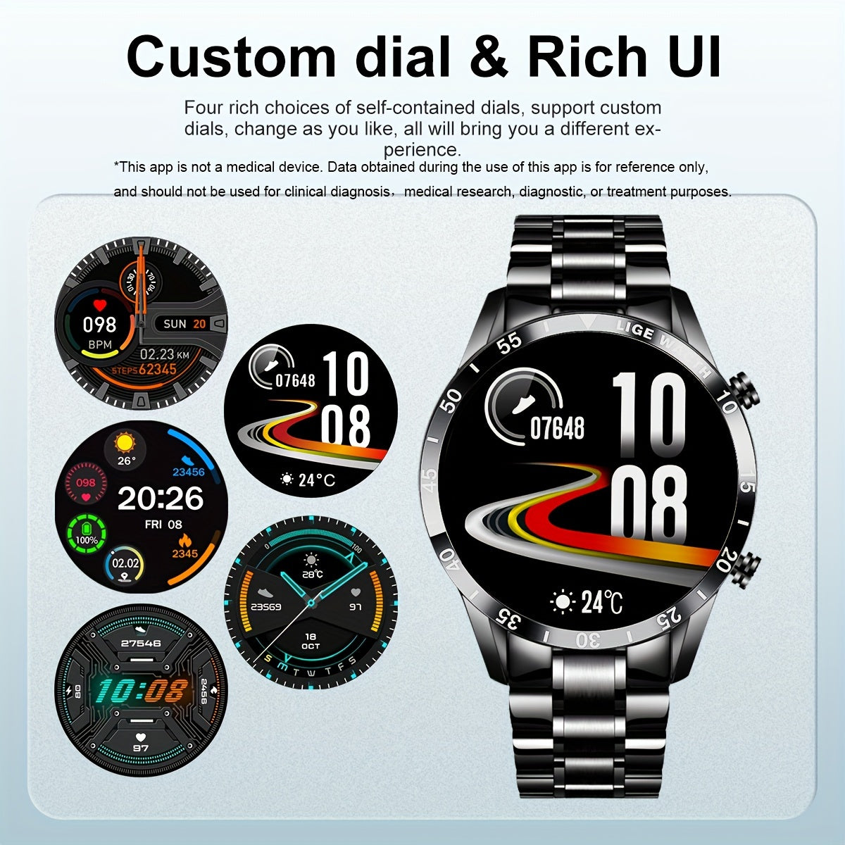 Fashion Smart Watch Full Touch Screen Answer And Reject Incoming Smart Watches Music Control Shake To Take Photo Music Control Sleep Monitoring Step Counting Countdown Sports Fitness Watch
