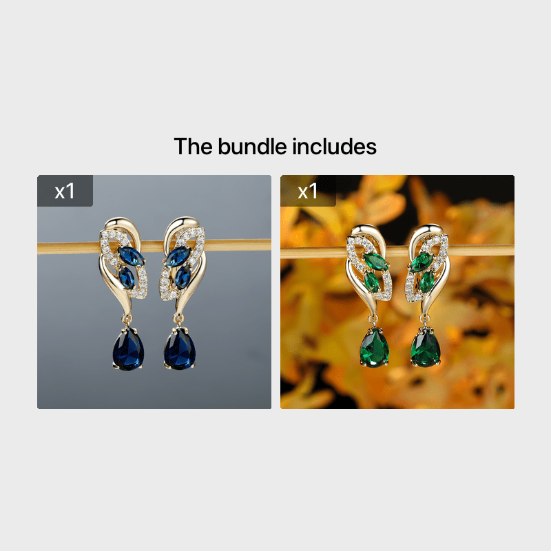 ANGOL Romantic Flower Dangle Earrings for Women - Golden-Tone Floral Design with Red & Clear Synthetic Gemstones, Elegant Party & Everyday Jewelry Gifts