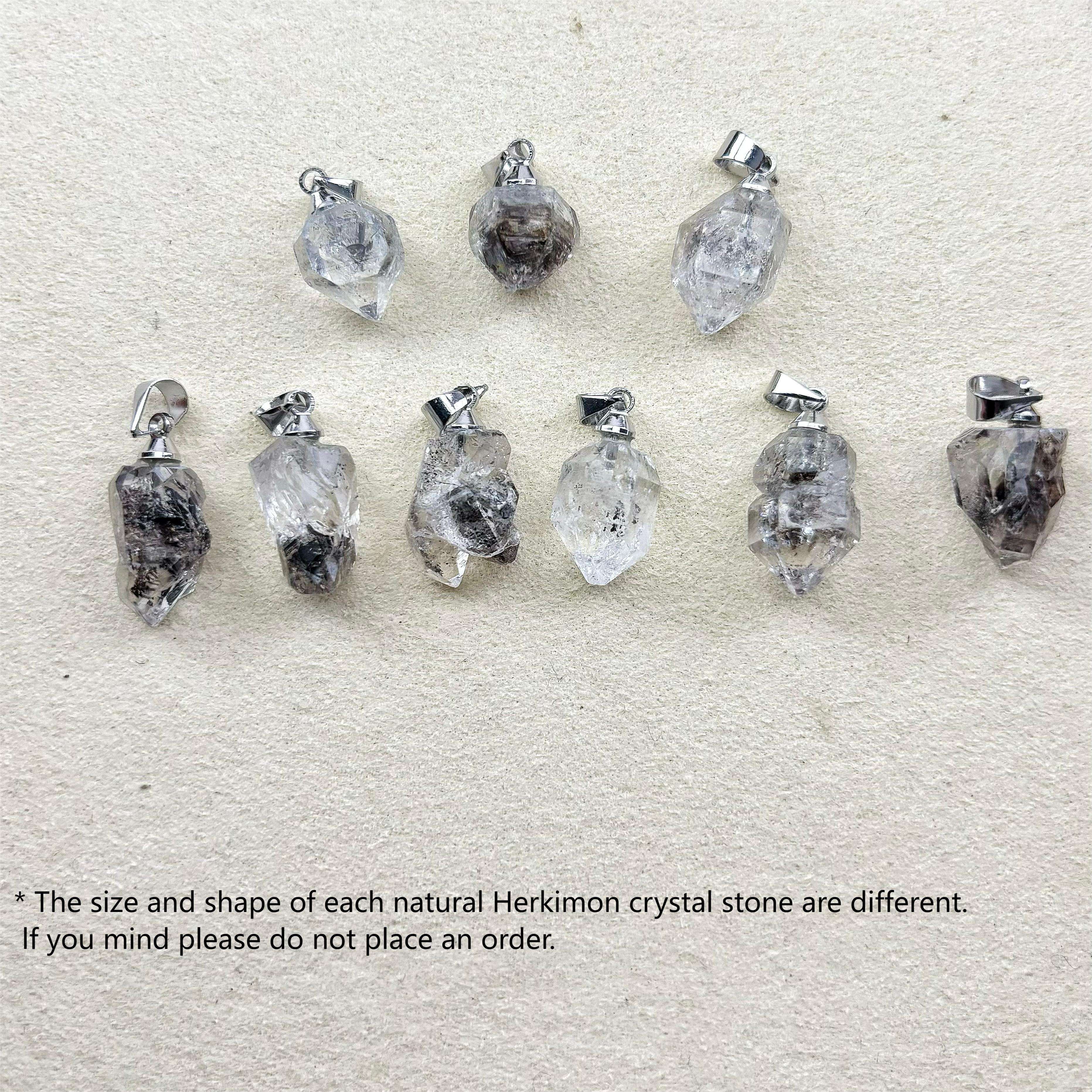 1pc LUKEN'S JEWELRY Herkimer Rough Stone Pendant, Natural White Geometric Pattern, Small Drop Fashion Accessory, Party Style, No Magnetic, Natural Stone Material, Ideal Holiday Gift