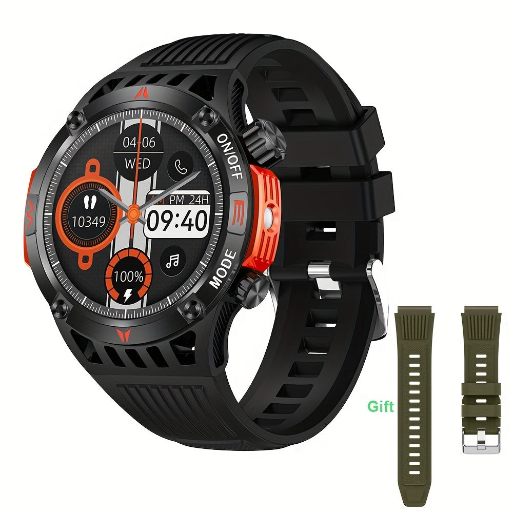 QTLJJBY Smart Watch Wireless Answer And Call SOS Outdoor Watch Outdoor Sports Watch LED IP68 Compass Fitness Tracker Pedometer Multimedia Message Display, Suitable Mobile Phones, Men's And Women's Smart Watches Gift