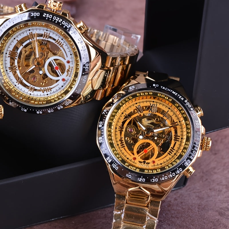 Winner Mechanical Sport Design Bezel Men's Watches, Skeleton Wristwatch, Men's Accessories