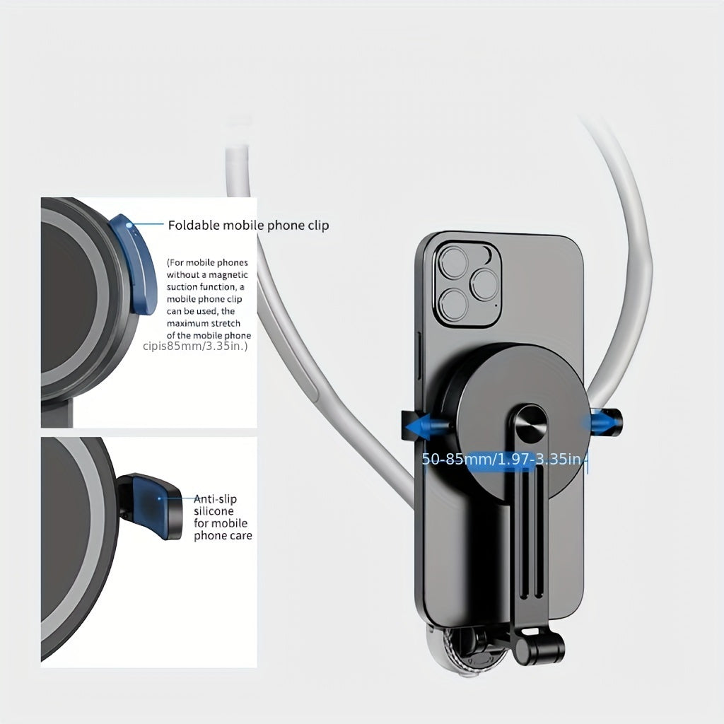 Universal Neck Mount for Phones - Hands-Free POV/Vlog Selfie Holder with Chest Strap for iPhone 15, 14, 13, 12 Series & Android Phones