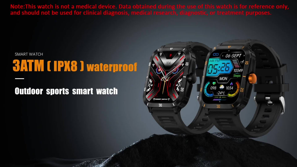 Stylish Multi-Function Smart Watch - Wrist Watches with 1.96" HD Display, 3ATM Waterproof, Wireless Call, Multi Sports Modes, Period Reminder, Weather Forecast, Sleep Monitoring, Sports Pedometer for Android and IOS Devices