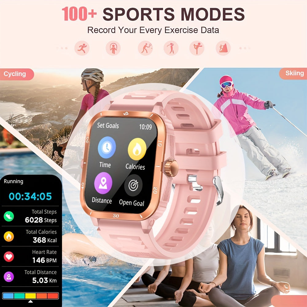 Stylish Multi-Function Smart Watch - Wrist Watches with 1.96" HD Display, 3ATM Waterproof, Wireless Call, Multi Sports Modes, Period Reminder, Weather Forecast, Sleep Monitoring, Sports Pedometer for Android and IOS Devices