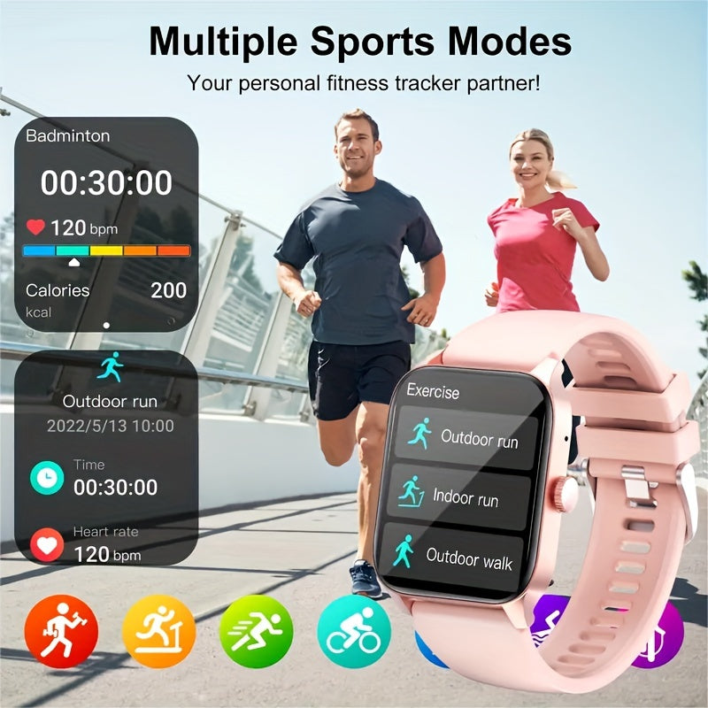 1.83 "Full Touch Screen Wireless Call Smartwatch, 100+ Sports Mode/100+ Dial/Ai Voice Control/music Playback, Smart Fitness Tracker, Compatible With Iphone And Android Phones