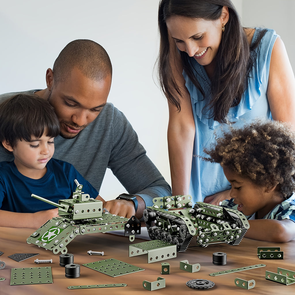 STEM Building Projects Model Army Tank Set - 284pcs STEM Project Building Toys For Kids Ages 8-12, Assembly Science Kit Educational Toys Gift For Kids Boys 7 8 9 10 11 12-16 Years Old