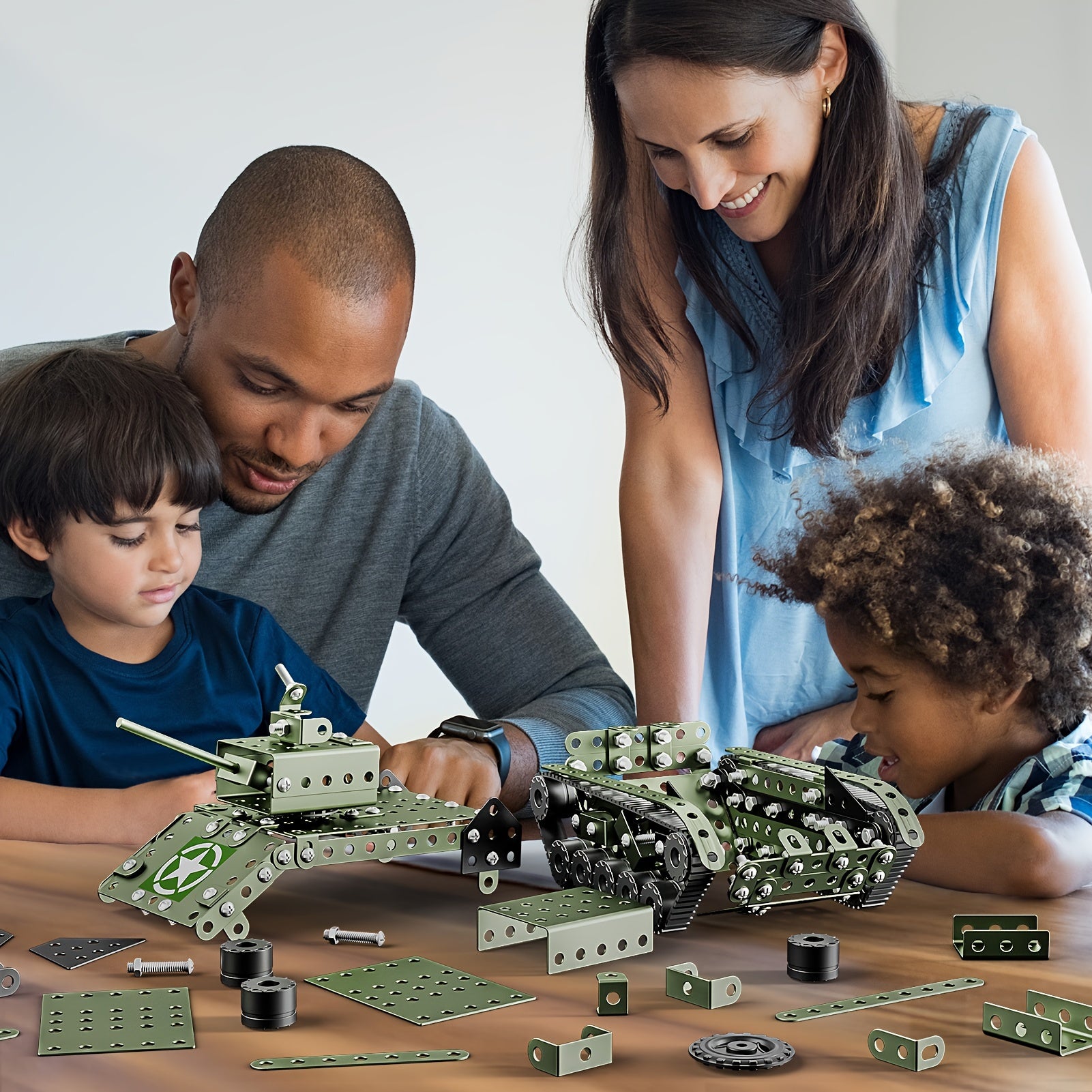 STEM Building Projects Model Army Tank Set - 284pcs STEM Project Building Toys For Kids Ages 8-12, Assembly Science Kit Educational Toys Gift For Kids Boys 7 8 9 10 11 12-16 Years Old