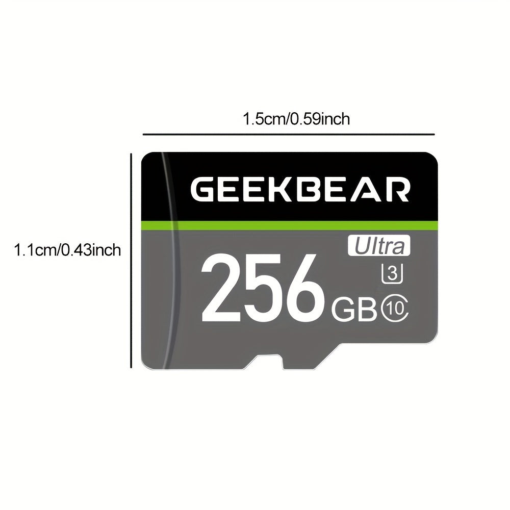 GeekBear Ultra High Speed Micro SD Cards: 512GB, 256GB, 128GB - Compatible with Cameras, Android Phones, and Computers