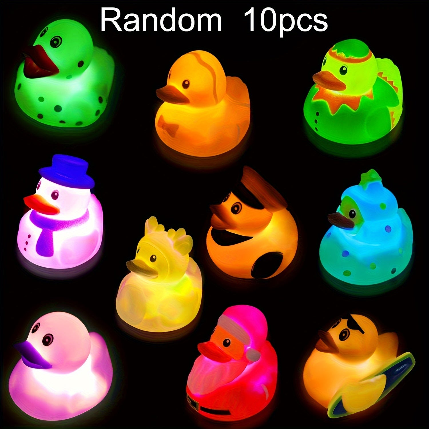Christmas Light Up Ducks Bath Toys for Kids Toddlers Boys Girls as Stocking Stuffers Party Favors Gifts