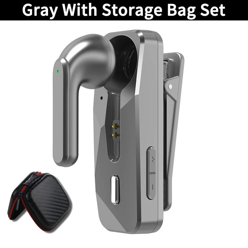 Bluetooth 5.1 Wireless Headset Business Earphone With HD Mic Handsfree Call Vibration Reminder Ear-Hook Sports Driving Headphone