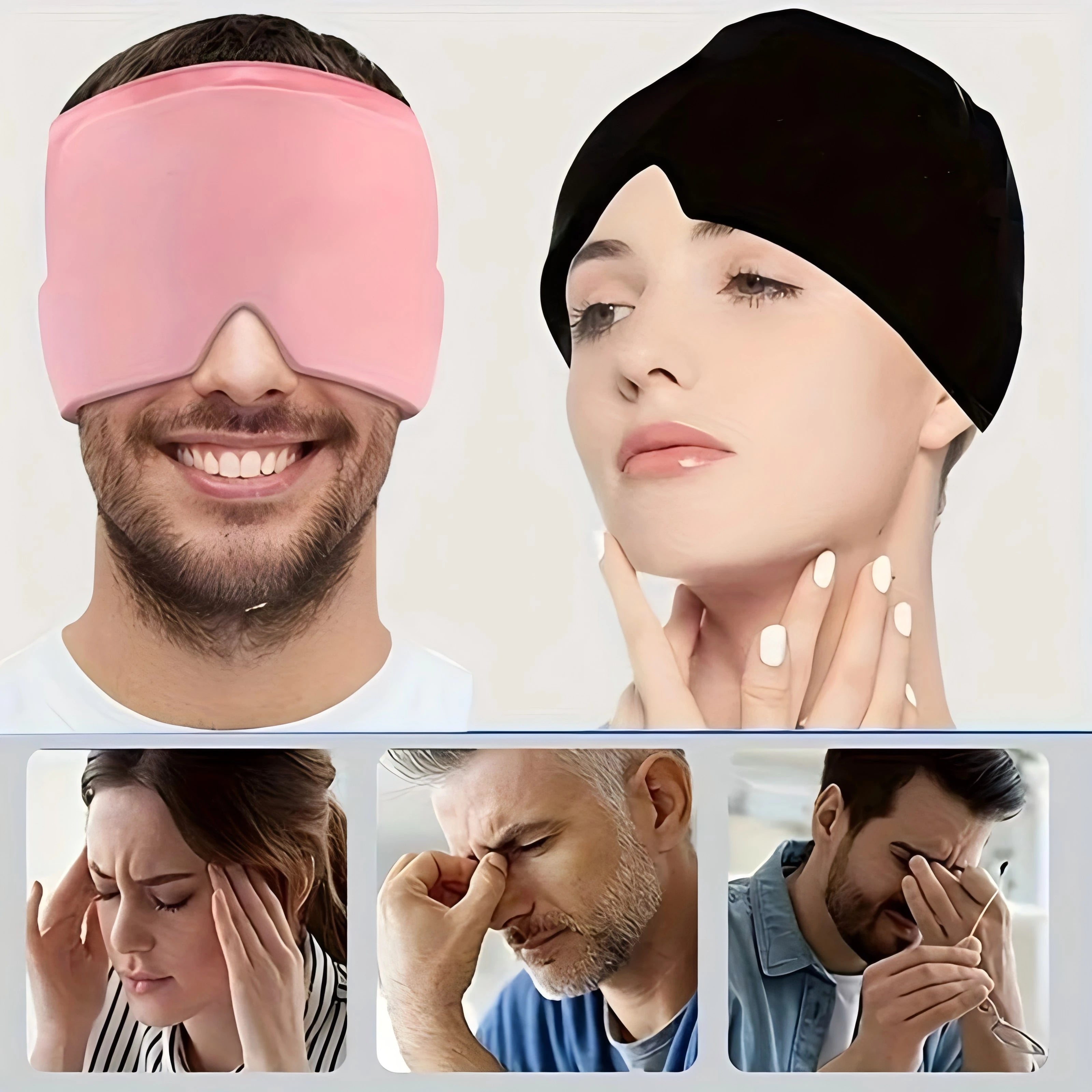 Cooling Therapy Migraine Cap - All-in-One Relief for Headaches, Eye Puffiness & Stress, Unique Health Wellness Gift