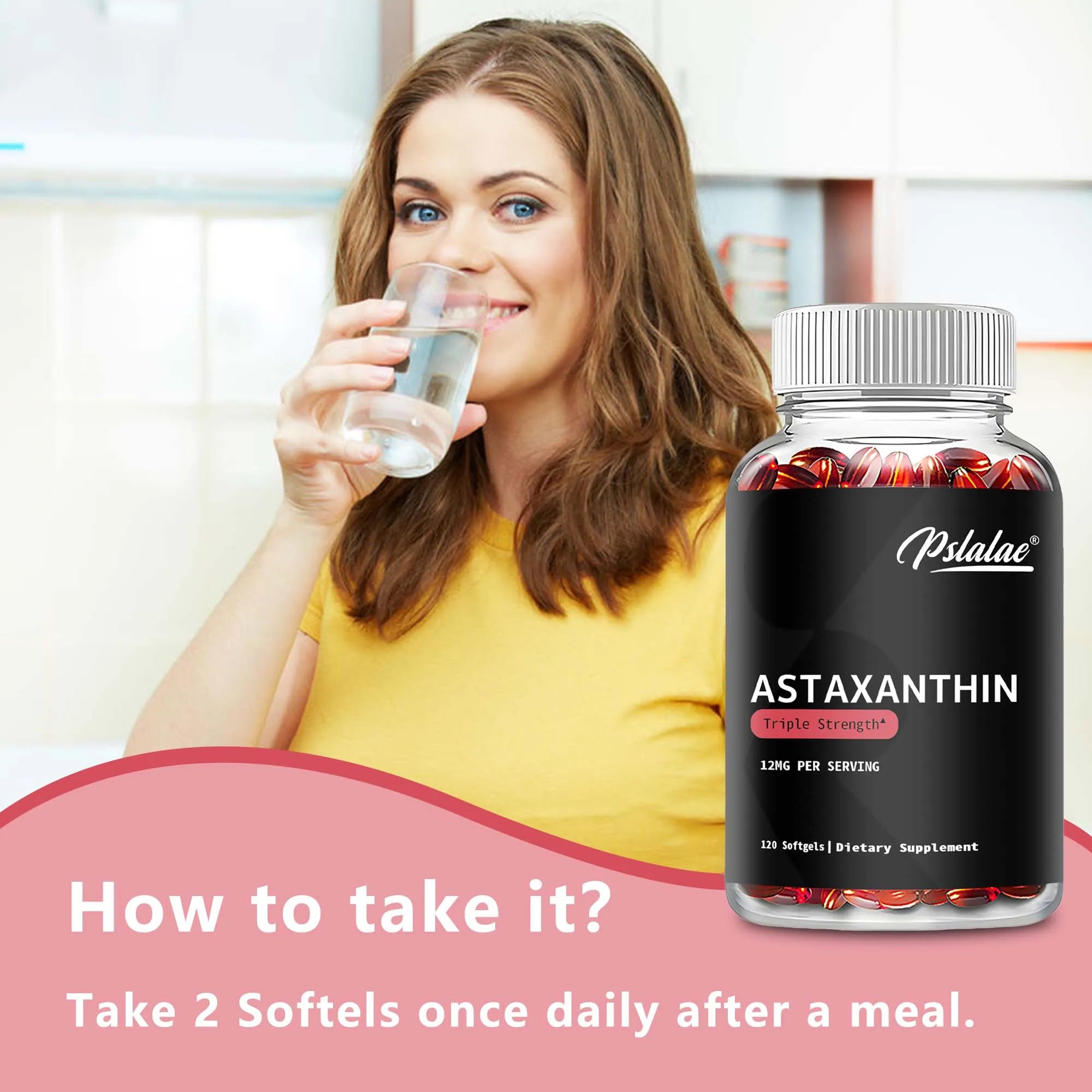 Astaxanthin Health Supplement 120 Capsules Cardiovascular Support Metabolism Boost Eye Joint Skin Health Beauty & Health Care