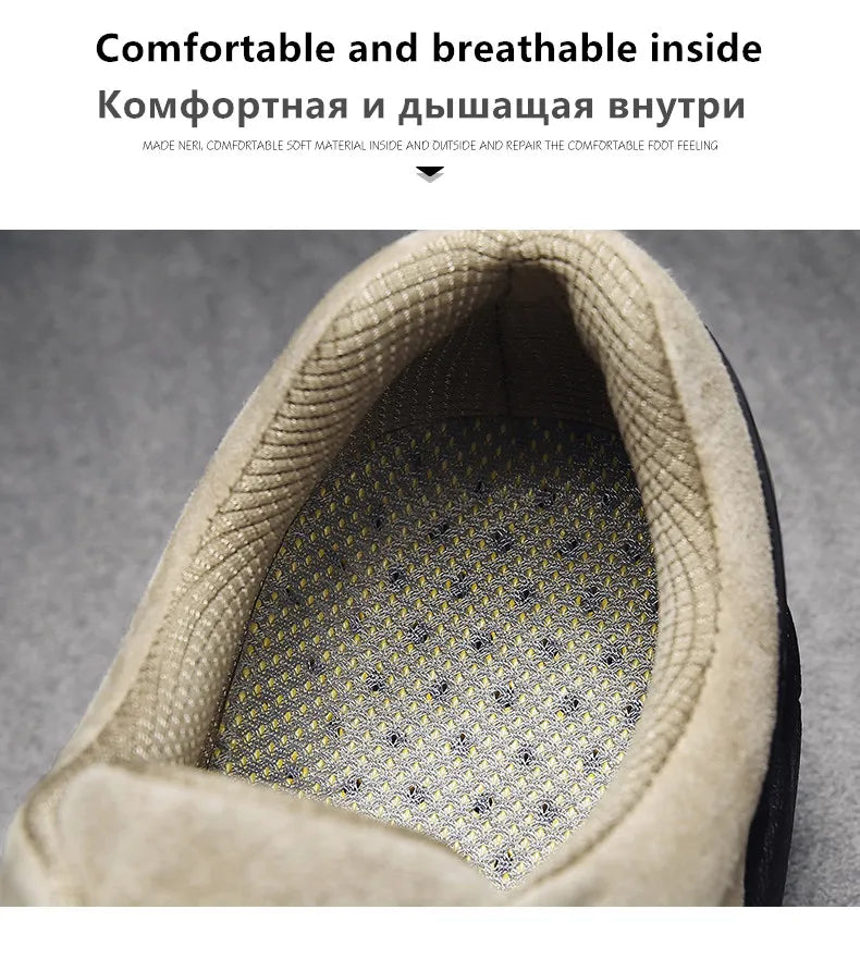 Genuine Leather Men's Shoes Outdoor Non-slip Sneakers Breathable Large Size Casual Shoes Fashion Flats Boat Shoes Men Loafers