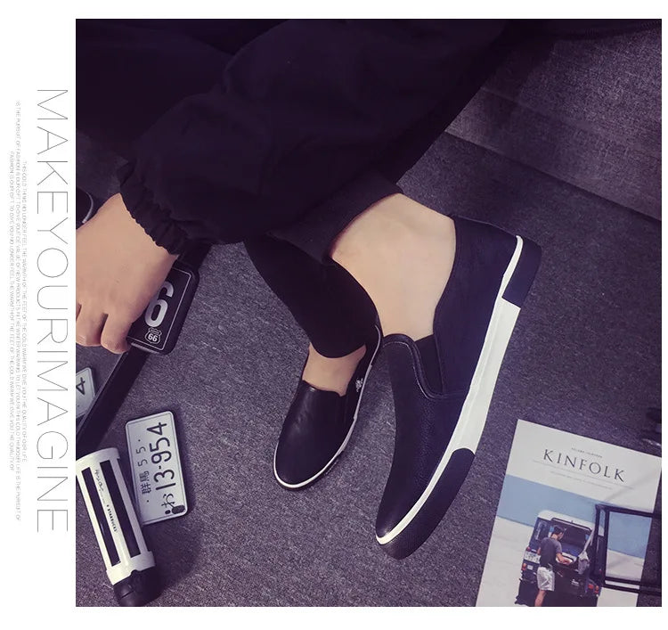NPEZKGC New arrival Low price Mens Breathable High Quality Casual Shoes PU Leather Casual Shoes Slip On men Fashion Flats Loafer