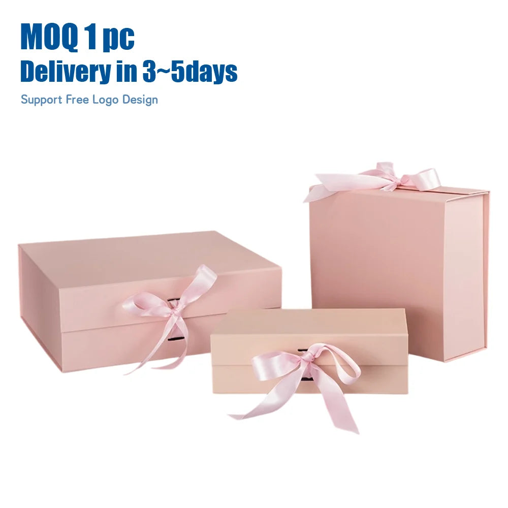 Custom Hot Stamping Logo Matte Pink Magnetic Closure Folding Rigid Cardboard Most Sold Magnetic Box for Clothing Perfume Jewelry