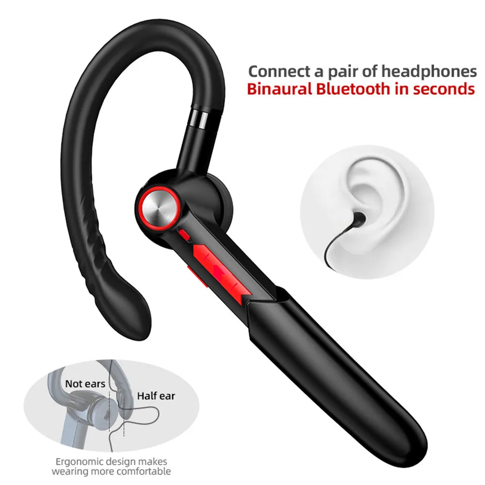 HiFi Earphones Bluetooth Headphones Handsfree Wireless Headset Business Headset Drive Call Sports Earphones for Smartphone