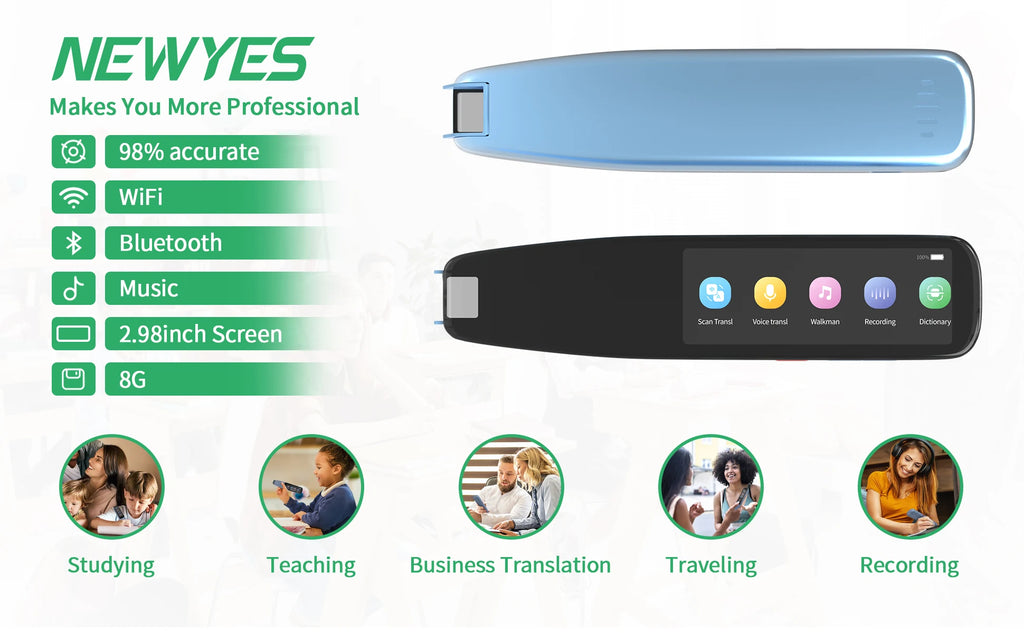 Smart Instant Voice Photo Scanning Translator 2.98 Inch Touch Screen Wifi Support Offline Portable Multi-language Translation