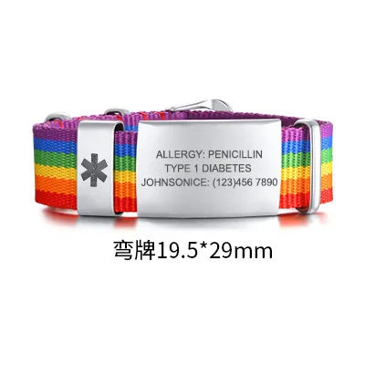 Emergency bracelet, Personalized Medical Alert Bracelet, Allergy Bracelet, Diabetic, Medical Id Bracelet Woman, Kids Medical ID