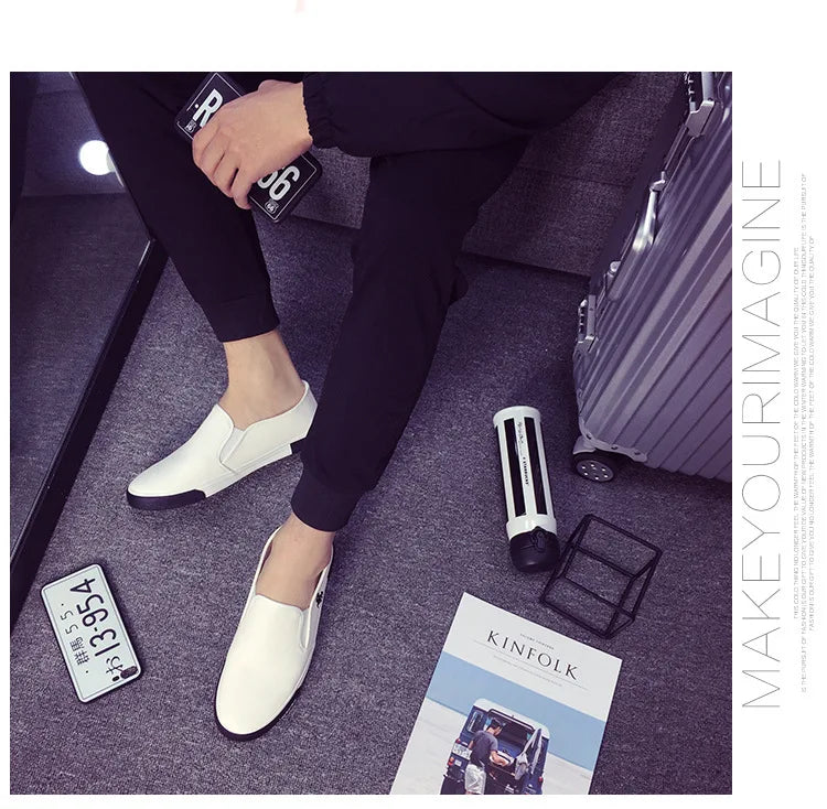 NPEZKGC New arrival Low price Mens Breathable High Quality Casual Shoes PU Leather Casual Shoes Slip On men Fashion Flats Loafer