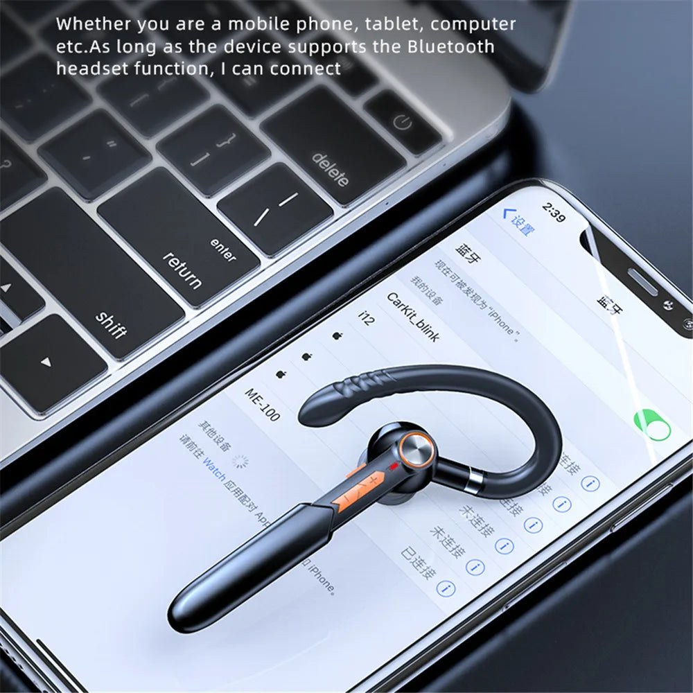 HiFi Earphones Bluetooth Headphones Handsfree Wireless Headset Business Headset Drive Call Sports Earphones for Smartphone