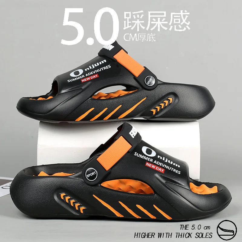 Comwarm New Thick Sole Men Sandals Indoor Outdoor Men Massage Slippers Casual Beach Slides Fashion Men's Sport Slippers Big Size
