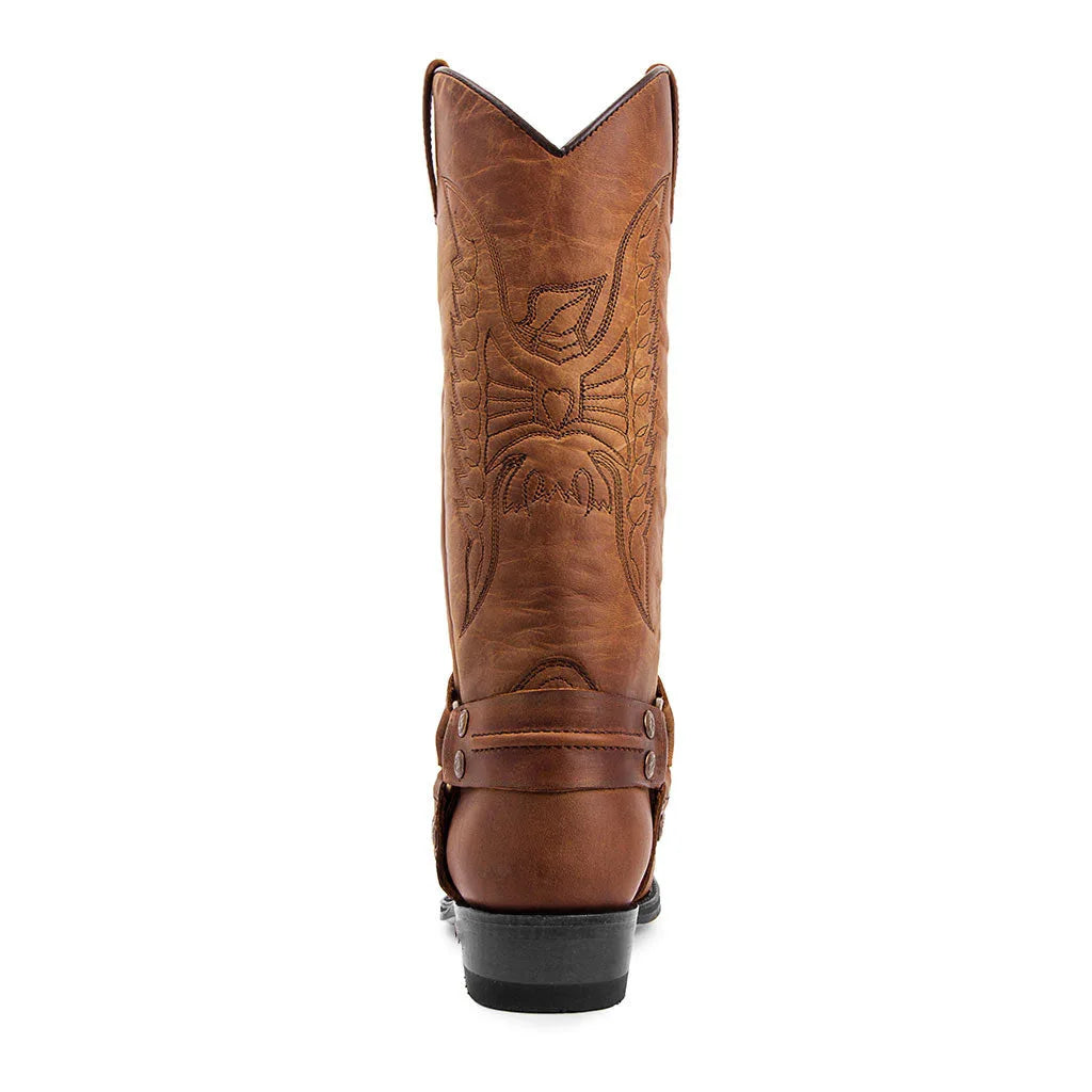 Men's Rivet Vintage Riding Boots Embroidered High Heeled Western Cowboy Boots Men Boots