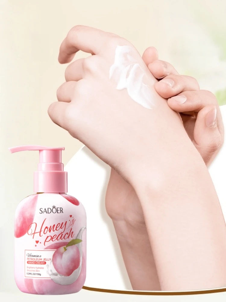 150g Peach Hand Cream, Rich in Glycerin, Peach Extract Essence, Tocopherol, and Other Ingredients, with a Moisturizing Texture That Is Non-Greasy. It Can Nourish Dry Skin, and Can Be Used for Hand, Foot, and Body Care, Keepin