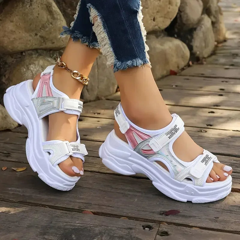 New Summer Fashion Comfortable Wear-resistant Thick-soled Height-enhancing Sandals Non-slip Beach Casual Sports Shoes for Women