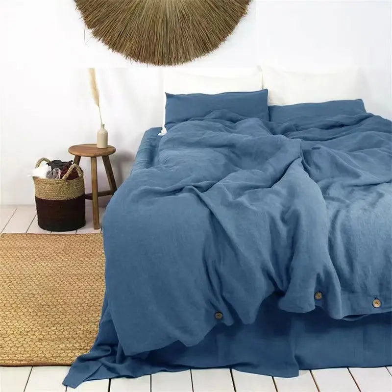 100% French Linen Natural Duvet Cover Soft Comfortable Quilt Comforter Cover Queen Durable Healthy Home Textiles Bedding