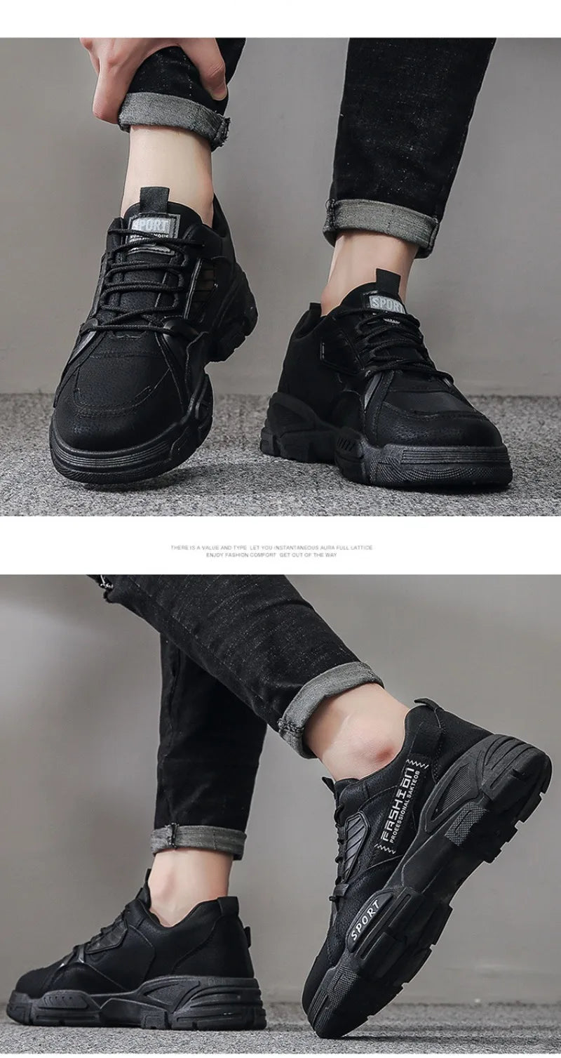 Men's Sneakers Waterproof Work Boots Workwear Shoes Thick Soled Plush Cold Resistant Lace Up Anti Slip Cotton Shoes 2025