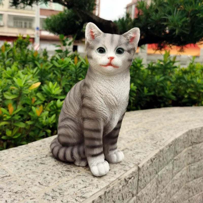Kitten Cute Animal Garden Outdoor Courtyard Home Decoration Balcony Gardening Animal Room Crafts Decorative Home Accessories