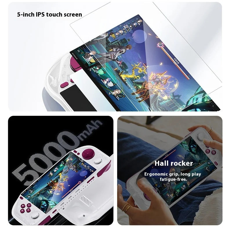 2025 Edition   Android E6 Max Handheld Console - 5" 32-Point Touch Screen with 5G Dual-Band, Portable Gaming Device for Fans  ﻿