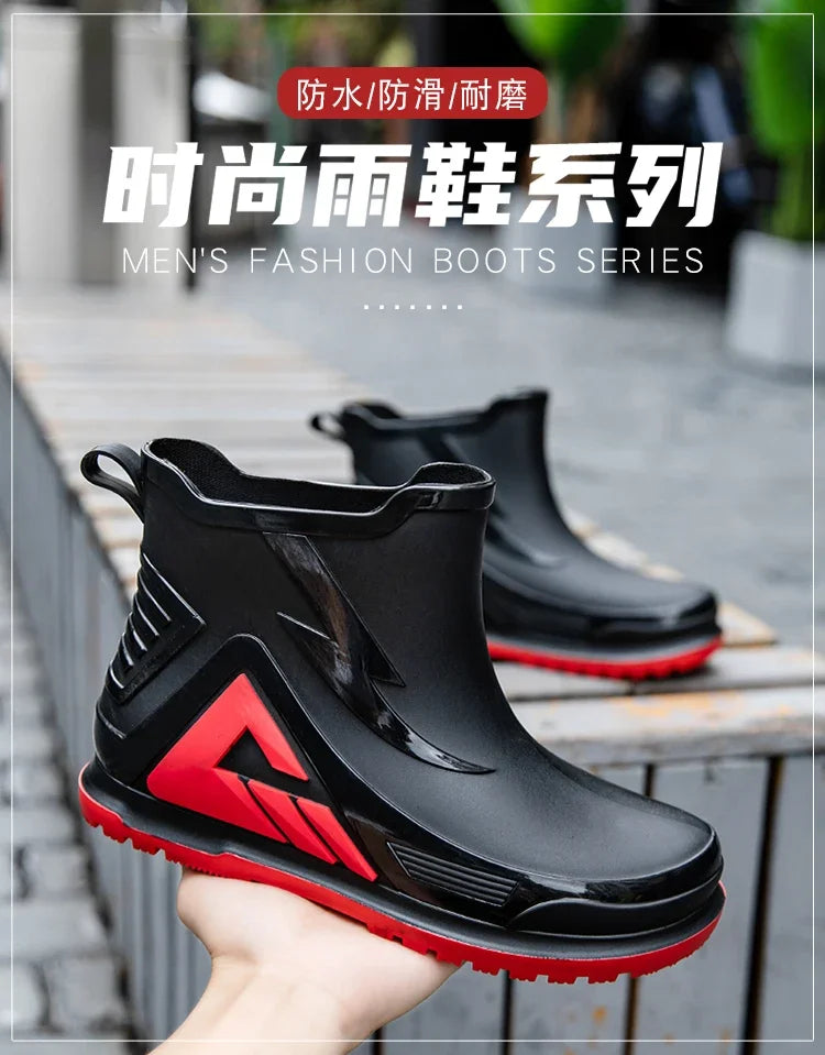 High Rain Boots Water Shoes Couple Chef Shoes Original Men Waterproof Raincoat Man Work Rubber Boots Men's Long Rubber Boot Boat