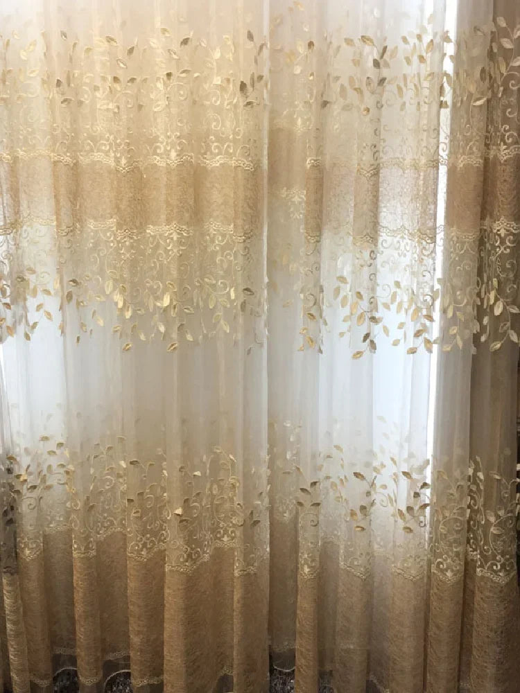 Custom Curtains for Living Room Simplicity Lace Splicing Green Chenille Blackout Embroidery Valance Tulle High Quality Fabric