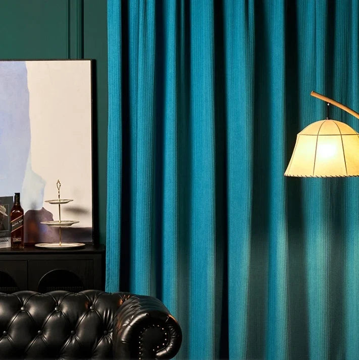 European Luxury Curtains for Living Room Rice Velvet Solid Color Blackout Velvet Bedroom Dining Study Hall Decor Custom Size