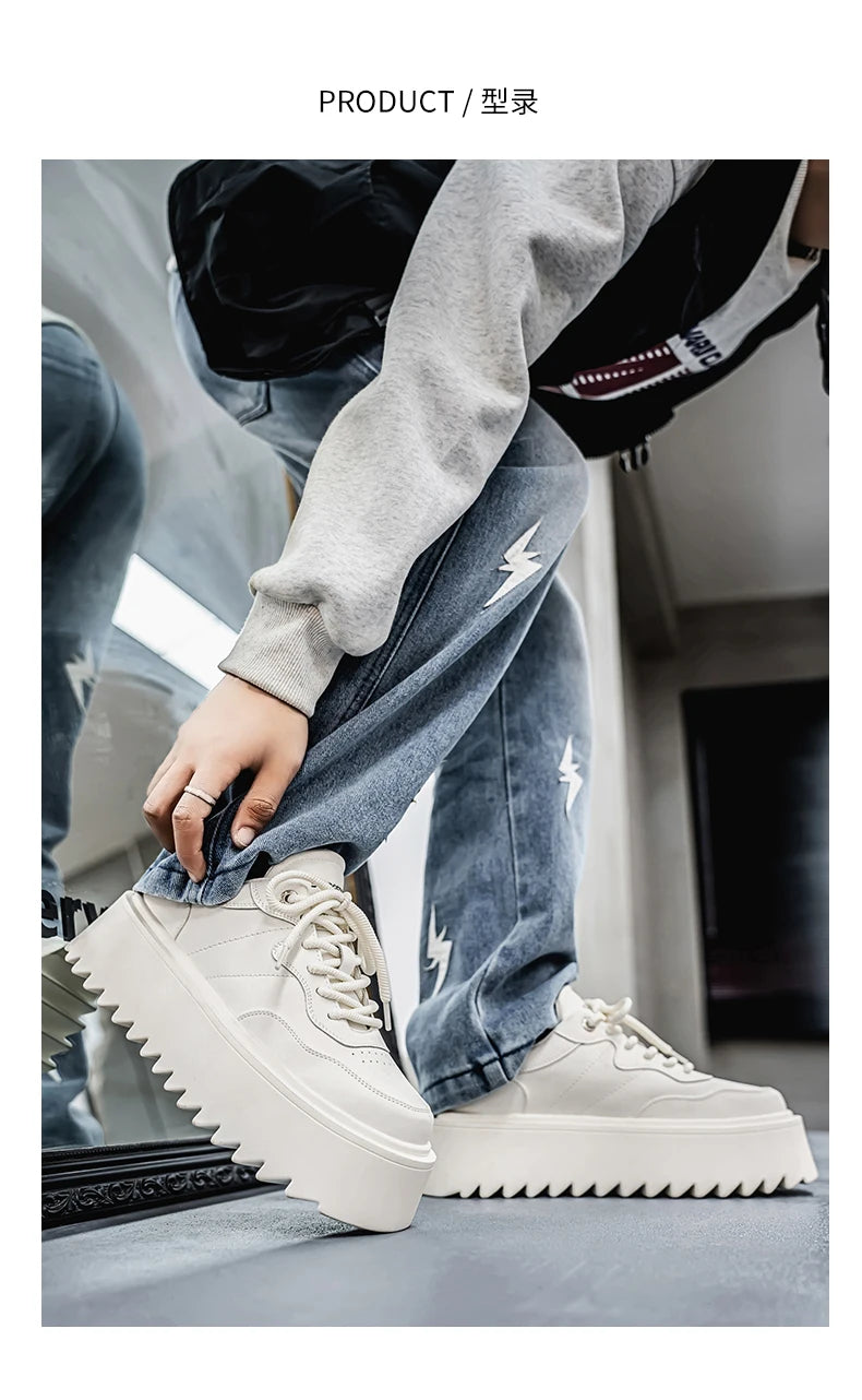 2025 New High Quality Men's Shoes Thick Soled Height Increasing Casual Skateboarding Shoe for Outdoor Running Sports Shoes