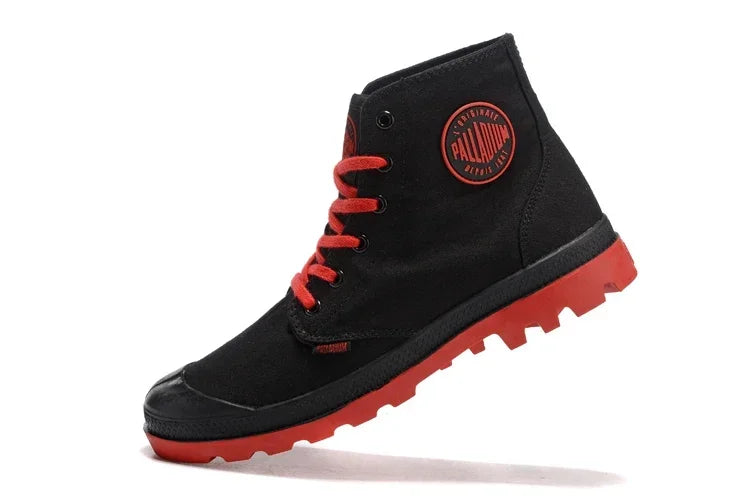 PALLADIUM Pampa Outdoor Classic Black and red Canvas Shoe Ankle Botas Cowboy Sneakers Boots Fashion Canvas Shoes Size Eur 40-45