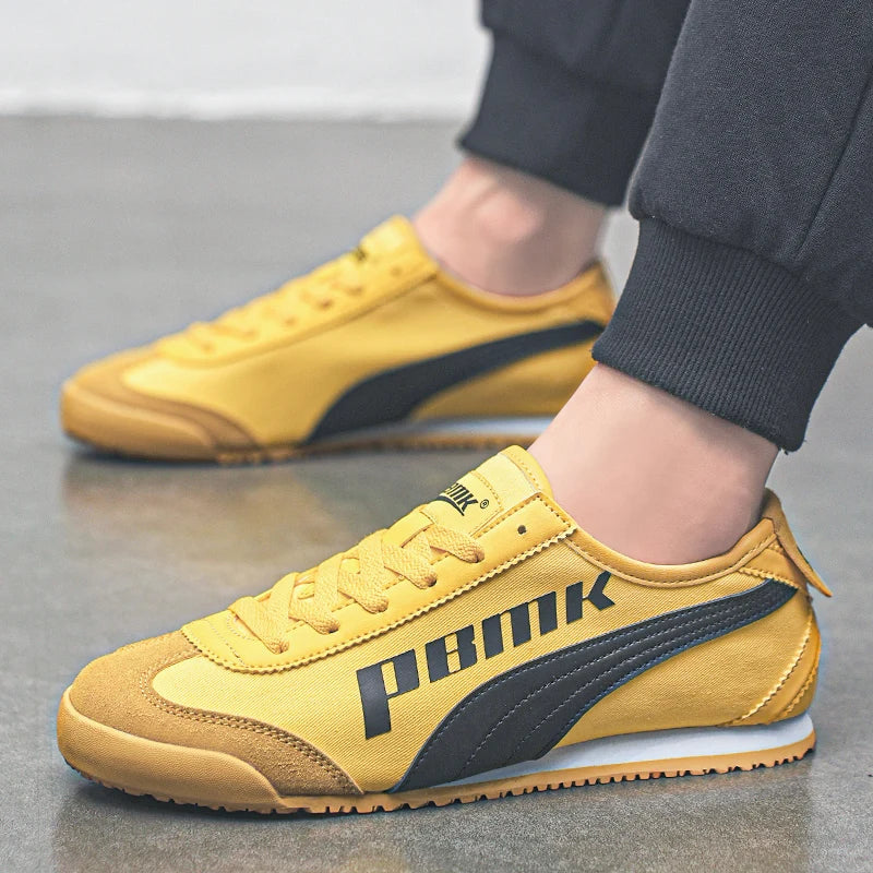 Brand Retro Men's Yellow Running Shoes Comfort Flat Casual Sneaker Men Breathable Original Men Canvas Sneakers tenis masculino