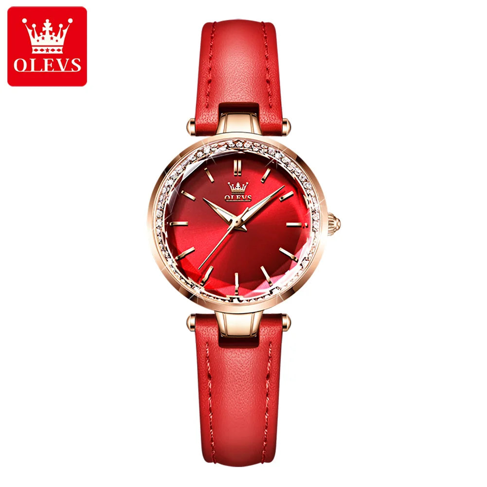OLEVS Brand watch fashion diamond-encrusted outer ring ladies quartz watch waterproof watch 6645 SwiftNest