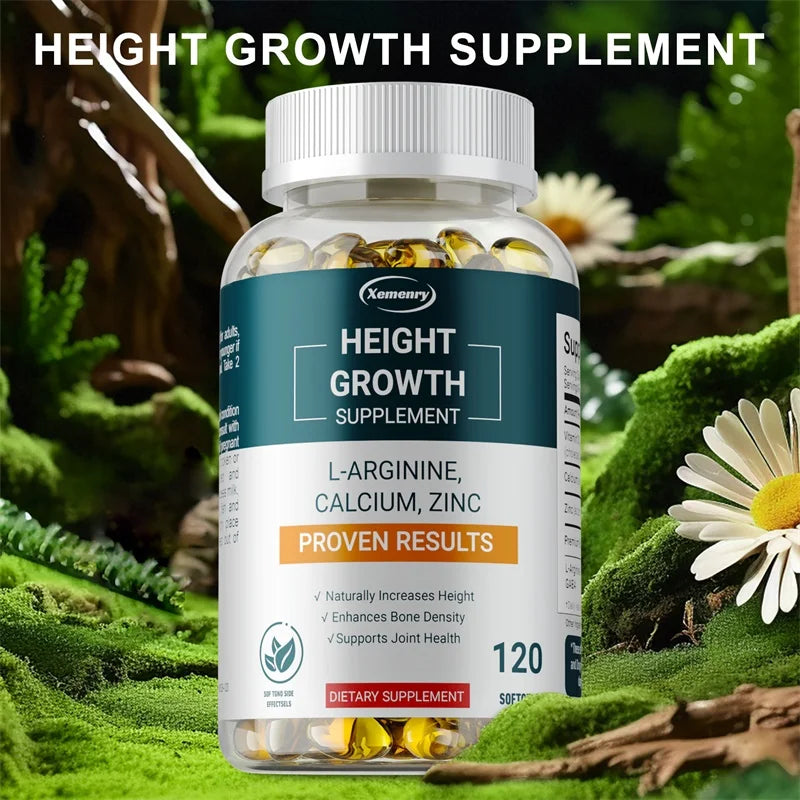 Height Growth Supplements - Supports Bone Health, Strengthens Bones, Is Well Absorbed, and Promotes Natural Height Growth