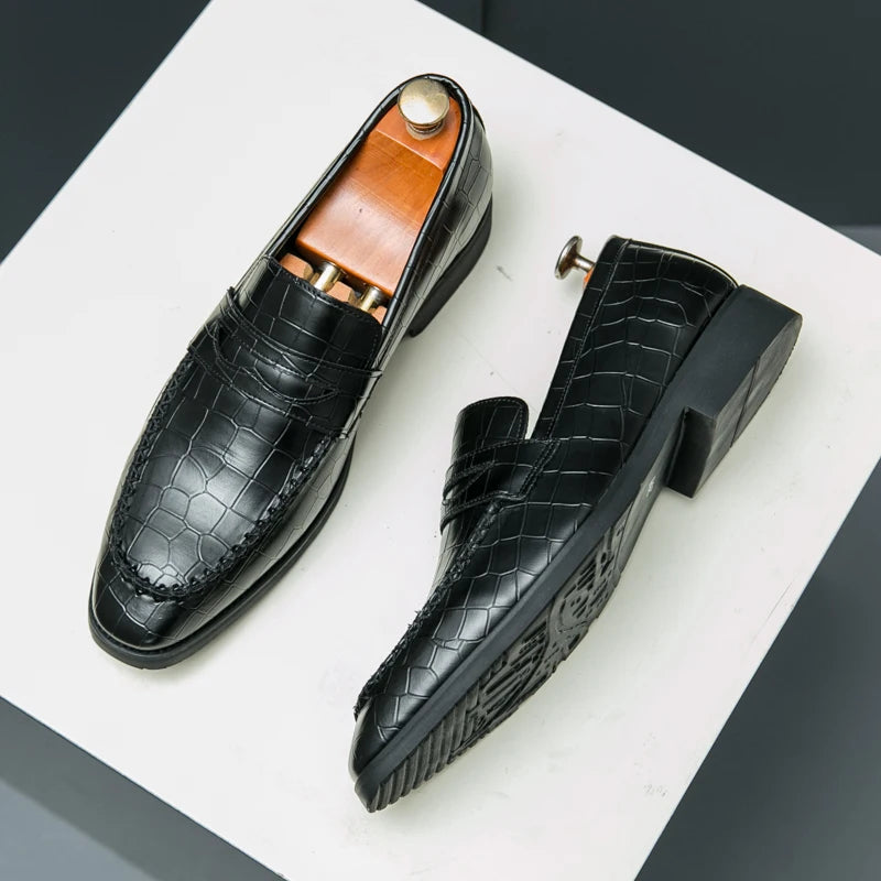 Male Luxury Business Oxford Leather Designer Mens Classic Smile Formal Dress Shoes for Men Falts Office Wedding Flats Footwear