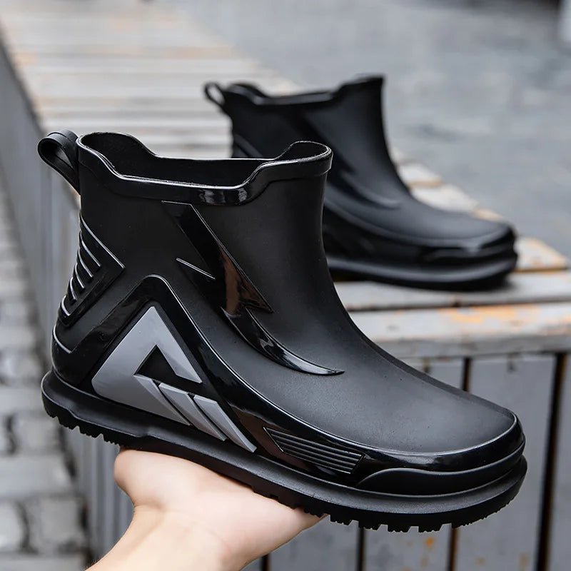 High Rain Boots Water Shoes Couple Chef Shoes Original Men Waterproof Raincoat Man Work Rubber Boots Men's Long Rubber Boot Boat