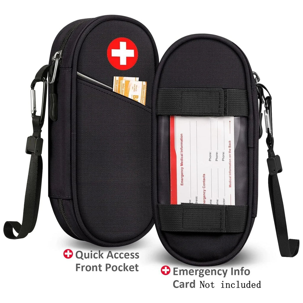 Outdoor EpiPen Medical Carrying Case Travel Medication Organizer Bag Emergency Medical Pouch Hold 2 EpiPens Medical Supply