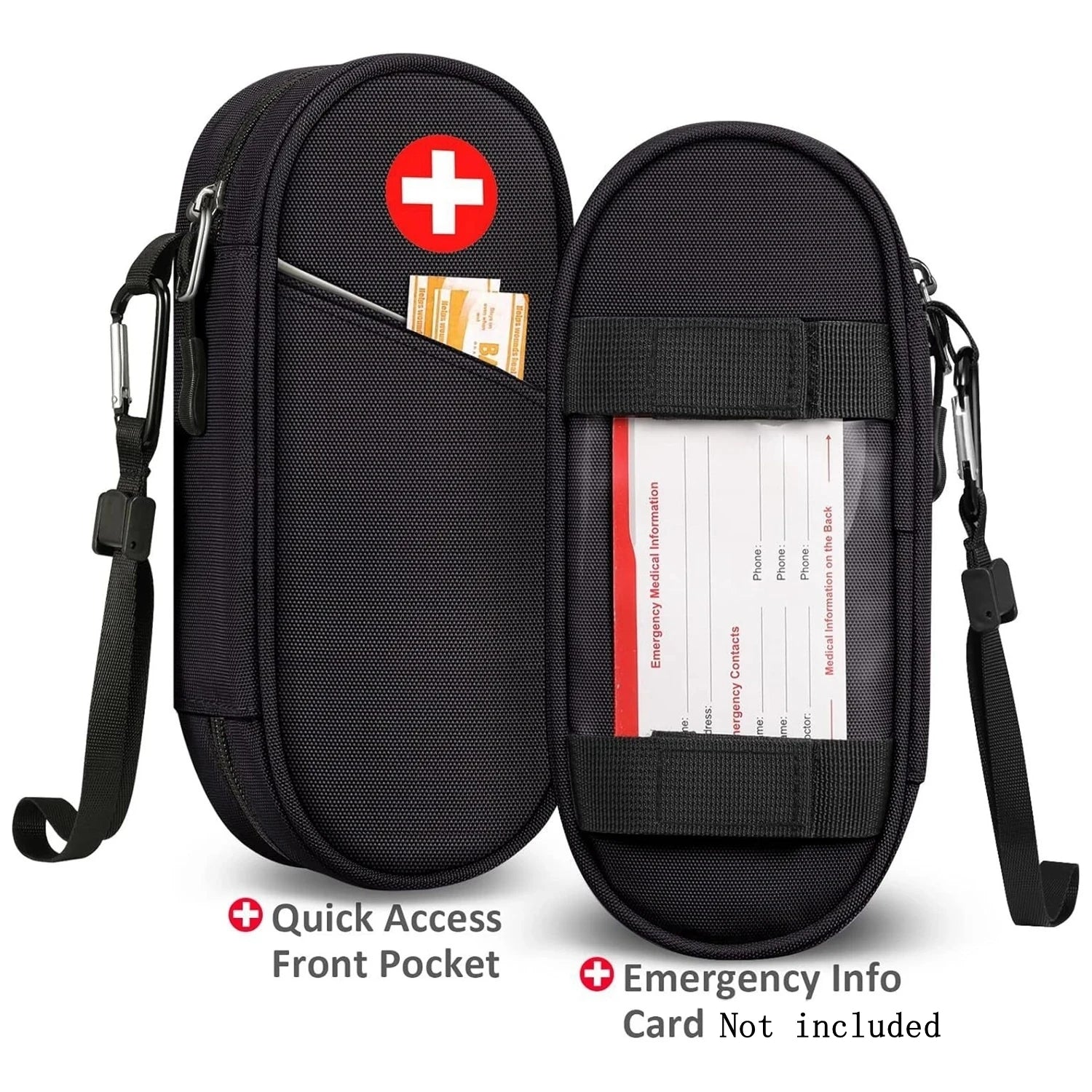 Outdoor EpiPen Medical Carrying Case Travel Medication Organizer Bag Emergency Medical Pouch Hold 2 EpiPens Medical Supply