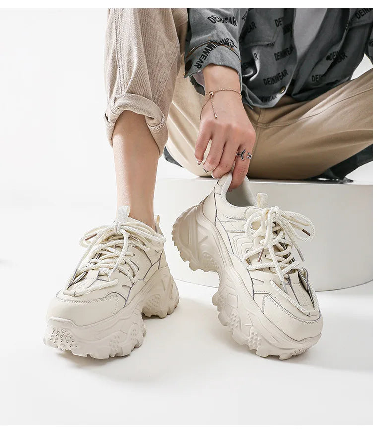 New Thick soled Dad Shoes Women's Versatile Casual Shoes with Strap Up Height Increase Lightweight Versatile Women's Shoes